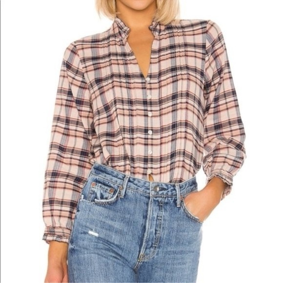 Birds of Paradis By Trovata Finley Pintuck Plaid Shirt - Size Small - Picture 2 of 10